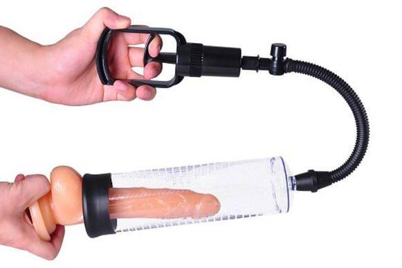 Penis enlargement with vacuum pump